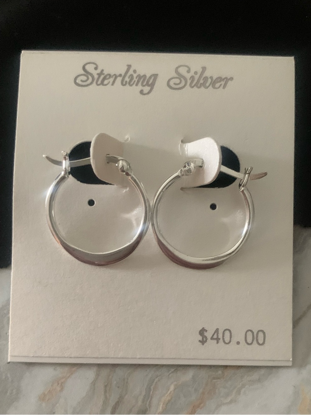 925 Sterling Silver Classic Hoop Earrings Click-Top Closure